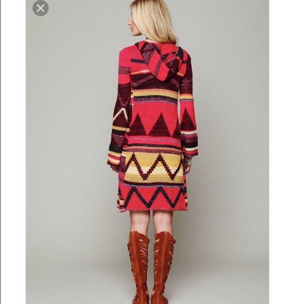 Free People Lime Aztec Cardigan